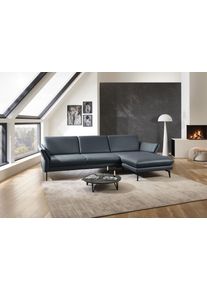 Ecksofa DIE PLANBAR "PN-EM23050, L-Form, Breite 289 cm", blau (torro graphite blau), B:289cm T:180cm, Sofas, Ecksofa, Optional mit Echtleder-R&uuml;cken, Kopfst&uuml;tze, Sitz- und Armverstellung