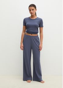 Marc O'Polo Loungehose MARC O'POLO, Damen, Gr. L, N-Gr, blaugrau, Jersey, Obermaterial: 98% Baumwolle, 2% Elasthan, lang, Hosen Loungehose