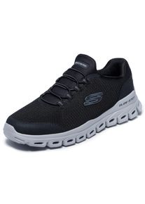 Slip-On Sneaker Skechers "GLIDE-STEP-NOLTEK", Herren, Gr. 40, schwarz (schwarz, grau), Textil, Schuhe Slip-On Sneaker, Schlupfschuh, Halbschuh, Freizeitschuh, mit Gummizug