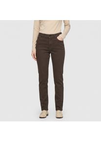 Stretch-Jeans MAC "Melanie", Damen, Gr. 40, L&auml;nge 32, braun (deep braun ppt), Denim/Jeans, Obermaterial: 95% Baumwolle, 3% Polyester, 2% Elasthan, figurbetont lang, Jeans Stretch-Jeans, Gerade geschnitten