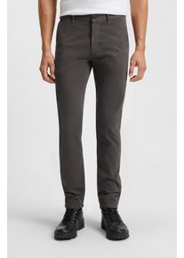 Chinohose BOSS Orange "Slim-fit", Herren, Gr. 32, L&auml;nge 34, grau (020_grau), Web, Obermaterial: 97% Baumwolle, 3% Elasthan, unifarben, slim fit kn&ouml;chellang, Hosen Chinohose, Aus komfortabler Stretch-Baumwolle und mit praktischen Ges&auml;&szlig;taschen