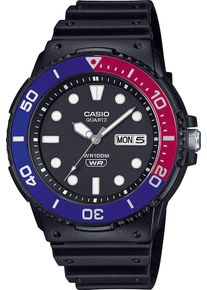Quarzuhr, schwarz, CASIO TIMELESS COLLECTION, Armbanduhren, Herren, Quarzuhr, Armbanduhr, Herrenuhr, Wochentag, bis 10 bar wasserdicht, Resinarmband