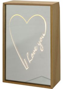 LED-Dekofigur CREATIV HOME "Dekoobjekt mit Schriftzug I LOVE YOU", braun (klar), B:12cm H:18cm T:5cm, Dekofiguren, LED-Dekofigur, mit LED-Beleuchtung