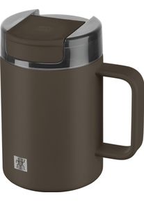 Thermobecher Zwilling "Thermo Plus", braun (chocolate), B:8,5cm H:13,5cm, Edelstahl, Trinkgef&auml;&szlig;e, Thermobecher, Edelstahl, Doppelwandig, To-Go, Auslaufsicher