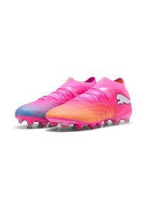 Fu&szlig;ballschuh Puma "FUTURE 9 PRO FG/AG", Gr. 43, poison pink, sun stream, bright aqua, Puma wei&szlig;, Synthetik, Schuhe Fu&szlig;ballschuh, f&uuml;r Rasen- und Kunstrasenpl&auml;tze, mit herausnehmbarer Innensohle