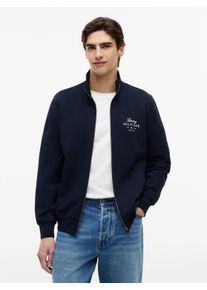 Sweatjacke Tommy Hilfiger "SCRIPT STACK FZ STAND COLLAR", Herren, Gr. L, desert sky, Sweatware, Obermaterial: 100% Baumwolle, regular fit normal, Rundhals, B&uuml;ndchen, Sweatjacken Sweatjacke