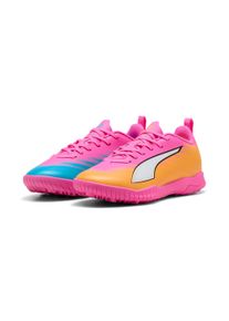 Fu&szlig;ballschuh Puma "ULTRA 6 PLAY TT JR", Kinder, Gr. 38, pink (poison pink, Puma wei&szlig;, sun stream, bright aqua, Puma schwarz), Synthetik, Schuhe Fu&szlig;ballschuh, f&uuml;r Kunstrasen und harte Naturb&ouml;den, leichtes Funktions-Mesh