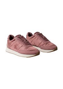 Plateausneaker Calvin Klein "RETRO RUNNER LACEUP SATIN MIX", Damen, Gr. 35, rosa (altrosa), Leder, Lederimitat, Textil, unifarben, Basic, Schuhe Plateausneaker, Schn&uuml;rschuh, Halbschuh mit Schaftrandpolsterung