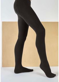 Strumpfhose name it "NKNPANTYHOSE RIB 2P", M&auml;dchen, Gr. 122/128, schwarz, Obermaterial: 80% Baumwolle, 17% Nylon, 3% Elasthan, uni, Strumpfhosen Strumpfhose