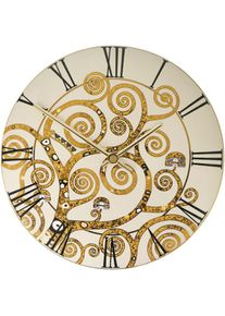 Wanduhr Goebel "Gustav Klimt - Der Lebensbaum", gold (bunt), B:31cm H:31cm T:1cm, Wanduhren, Wanduhr, Mit aufw&auml;ndiger Echtgoldauflage