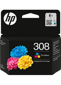HP Tintenpatrone "original HP Druckerpatrone 308 Tri-colour", cyan, magenta, gelb, Tintenpatronen, Tintenpatrone