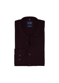 Langarmhemd OLYMP "Luxor", Herren, Gr. 44, N-Gr, braun (bordeaux), Web, Obermaterial: 100% Baumwolle, tailliert normal, 2-Knopf-Manschette, Hemden Langarmhemd, Businesshemd, New-Kentkragen, Modern Fit