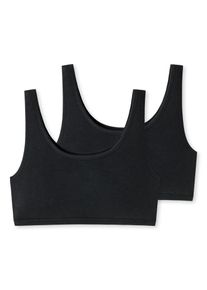 Bustier uncover by Schiesser "Uncover Cotton", Damen, Gr. M, N-Gr, schwarz (000, schwarz), Single Jersey, Obermaterial: 95% Baumwolle, 5% Elasthan, BHs Bustier, breite Tr&auml;ger, Cotton-Mix, elastisch, soft
