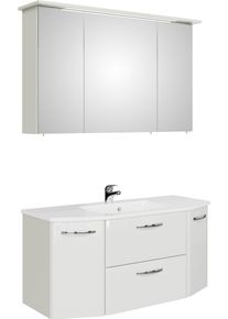 Badm&ouml;bel-Set SAPHIR "Quickset 326, 3-teilig, mit Keramikwaschtisch", wei&szlig;, B:115cm H:200cm T:48cm, Spanplatte, Kastenm&ouml;bel-Sets, Badm&ouml;bel-Set, Badezimmer-Set in Wei&szlig; Glanz