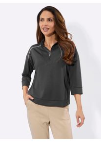 Damen Sweatshirt mit 50% Modal in graphit ,Gr&ouml;&szlig;e 50, WITT, 50% Modal, 44% Polyester, 6% Elasthan