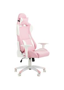 Livetastic , Wei&szlig;, Pink , Kunststoff, Textil , 66x126-134x59 cm , Sitzfl&auml;che 360&deg; drehbar ,