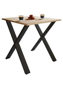 Mid.you , Schwarz, Sonoma Eiche , Metall, Holzwerkstoff , quadratisch , 50x76x80 cm ,