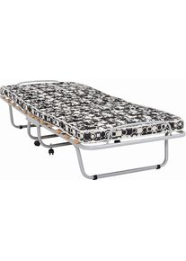 Boxxx Klappbett, Schwarz, Wei&szlig;, Alufarben, Metall, H2, H&ouml;he ca. 8 cm, 80x190 cm, Schlafzimmer, Betten, G&auml;stebetten, Klappbetten