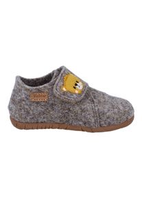 Hausschuh Richter "Filzi", M&auml;dchen, Gr. 28, grau, Filz, Schuhe Hausschuh, Klettschuh mit Kontrastbesatz, Gr&ouml;&szlig;enschablone zum Download
