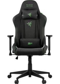 Razer Gaming-Stuhl "Tarok Essentials X Cloth by Zen, atmungsaktiver Stoffbezug", schwarz (scharz, gr&uuml;n, schwarz, schwarz), Stoff, St&uuml;hle, Lendenkissen und Kopfkissen, bis 130kg, Gaming-Stuhl