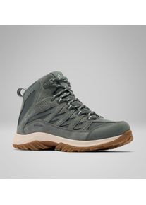 Wanderschuh Columbia "CRESTWOOD&trade; MID WATERPROOF", Damen, Gr. 40, grau (sedona sage, tea light), Leder, Synthetik, Textil, Schuhe Wanderschuh, kn&ouml;chelhohe Form, wasserdichte Ausf&uuml;hrung, profilierte Gummilaufsohle