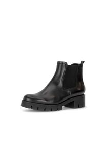 Chelseaboots Gabor, Damen, Gr. 38, schwarz, Elastischer Einsatz, Kalbsleder, unifarben, Schuhe Chelseaboots, Blockabsatz, Herbstboots mit Stretcheinsatz an der Au&szlig;enseite