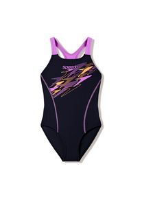Badeanzug Speedo "f&uuml;r M&auml;dchen", Kinder, Gr. 176 (170), N-Gr, schwarz (blk, pur), Obermaterial: 80% Polyester, 20% Elasthan, Badeanz&uuml;ge Badeanzug, f&uuml;r Kinder und Jugendliche entwickelt, schnell trocknend