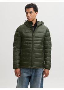 Jack & Jones Steppjacke JACK & JONES "JJEKINGSLEY LIGHT PUFFER HOOD NOOS", Herren, Gr. XL, gr&uuml;n (rosin), Web, Obermaterial: 100% Nylon, unifarben, normal, ohne Ausschnitt, elastischer Bund, Jacken Steppjacke, Kunstfaser, mit Kapuze