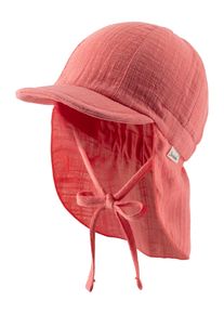 Schirmm&uuml;tze Sterntaler "Schirmm&uuml;tze mit Nackenschutz uni", Kinder, Gr. 49, rot (koralle), M&uuml;tzen Schirmm&uuml;tze