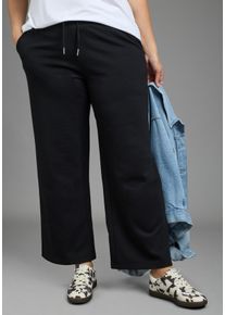 Jogginghose LAURA SCOTT CURVE "Gro&szlig;e Gr&ouml;&szlig;en", Damen, Gr. 50, N-Gr, schwarz, French Terry;Sweatware, Obermaterial: 60% Baumwolle, 40% Polyester, clean, unifarben, Basic, Hosen Jogginghose, mit l&auml;ssiger Beinweite, ideal f&uuml;r Kurven