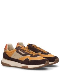 PME-Legend Sneaker PME LEGEND "LATCH", Herren, Gr. 43, braun (braun, orange), Nylon, Veloursleder, Schuhe Sneaker, Schn&uuml;rschuh, Halbschuh, Freizeitsneaker mit Profilsohle