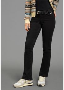 Bootcut-Jeans Kangaroos, Damen, Gr. 46, N-Gr, schwarz, Denim/Jeans, Obermaterial: 98% Baumwolle, 2% Elasthan, unifarben, Basic, bootcut fit lang, Jeans Bootcut-Jeans, mit ausgestellter Beinform, aus Baumwolle und Elasthan