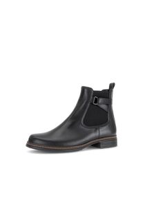 Chelseaboots Gabor, Damen, Gr. 42, dunkelblau, Kalbsleder, unifarben, Schuhe Chelseaboots, Blockabsatz, Stiefelette mit dekorativem Zierriemchen