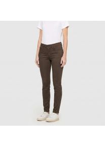 Skinny-fit-Jeans MAC "Dream Skinny", Damen, Gr. 42, L&auml;nge 34, braun (deep braun), Jeans, Obermaterial: 88% Baumwolle, 8% Elastomultiester, 4% Elasthan, sehr figurbetont lang, Jeans Skinny-fit-Jeans, in hochelastische Qualit&auml;t f&uuml;r den perfekten Sitz