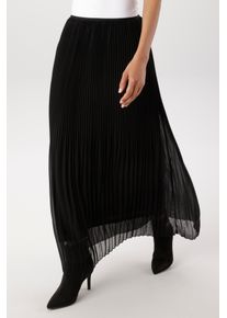 Plisseerock Aniston SELECTED, Damen, Gr. 36, schwarz, Web, Obermaterial: 100% Polyester. Futter: 100% Polyester, leicht durchscheinend, leicht transparent, unifarben, figurumspielend wadenlang, R&ouml;cke Plisseerock, plissierter, leicht transparenter Chiffon, gef&uuml;ttert - NEUE KOLLEKTION