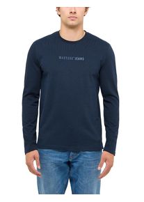 Langarmshirt Mustang "Herren Style Asheville", Herren, Gr. XL, navy, Jersey, 100% Baumwolle, Rundhals, Shirts Langarmshirt