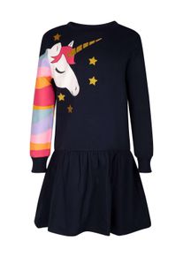 Sommerkleid happy girls "dress", M&auml;dchen, Gr. 146, EURO-Gr&ouml;&szlig;en, blau (navy), Stoff, 100% Baumwolle, normal, Kleider Sommerkleid