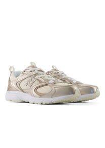 Sneaker New Balance "408", Damen, Gr. 37,5, beige (linen, light gold metallic), Synthetik, Textil, Schuhe Sneaker, inspiriert vom Design des New Balance 530 und 740