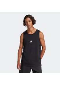 Tanktop adidas Sportswear "ESSENTIALS SMALL LOGO", Herren, Gr. S, schwarz-wei&szlig; (schwarz, wei&szlig;), Obermaterial: 100% Baumwolle, normal, Rundhals, Tops Tanktop, mit Rundhalsausschnitt, ohne Verschluss, aus Baumwolle