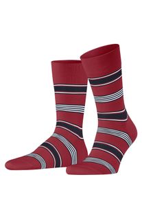 Socken Falke "Marina Stripe", Herren, Gr. 43-44, rot (scarlet (8228)), Obermaterial: 92% Baumwolle CO. 6% Polyamid PA. 2% Elasthan EL., glatt, Socken Socken