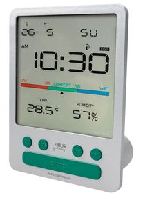 Funkwecker FILIUS zeitdesign, silber (silberfarben), Wecker, Funkwecker, Wecker, Schlafzimmer, Anzeige Innentemperatur, Hygrometer, Tag, Monat