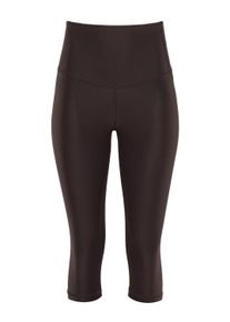Leggings WINSHAPE "3/4 Functional Comfort HWL217C", Damen, Gr. XS, Normalgr&ouml;&szlig;en, braun (espresso), 85% Polyester, 15% Elasthan, Hosen Leggings, mit V-Shape Applikation und Core-Bund