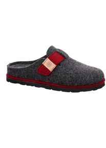 Pantoffel Rohde "D.Meran", Damen, Gr. 39, grau (dunkelgrau), Filz, Schuhe Pantoffel, Hausschuh, Filz Clog, Schlappen mit Klettriemchen