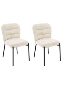 Esszimmerstuhl OTTO HOME "Aniene", beige (creme, schwarz, creme), B:46cm H:82,5cm T:56cm, Stoff, St&uuml;hle, Esszimmerstuhl, Gepolsterte R&uuml;ckenlehne und Sitzfl&auml;che, Sitzh&ouml;he 49 cm