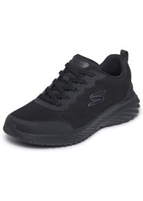 Slip-On Sneaker Skechers "BOUNDER 3.0", Herren, Gr. 43, schwarz uni, Textil, unifarben, Schuhe Slip-On Sneaker, Schlupfschuh, Halbschuh, Freizeitschuh, maschinenwaschbar