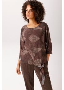 Schlupfbluse Aniston CASUAL, Damen, Gr. 44, braun (bordeaux, sand, gr&uuml;n, braun), Chiffon, Obermaterial: 100% Polyester. Futter: 100% Polyester, bedruckt, gemustert, l&auml;ssig geschnitten h&uuml;ftlang, Rundhals, Fledermaus&auml;rmel, Blusen Schlupfbluse, mit gro&szlig;fl&auml;chigem, grafischen Muster - NEUE KOLLEKTION