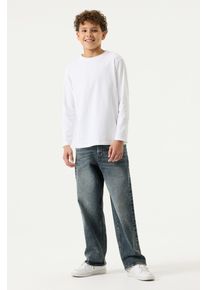 Straight-Jeans Garcia "JAYSEN", Jungen, Gr. 146, N-Gr, blau (schwarz used 6240), Denim/Jeans, Obermaterial: 99% Baumwolle, 1% Elasthan, straight fit kn&ouml;chellang, Jeans Straight-Jeans, im Five-Pocket Style, for Boys