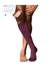 Kniestr&uuml;mpfe Falke "No. 9 Pure Fil d'&Eacute;cosse", Herren, Gr. 41-42, rot (plum pie (8407)), Obermaterial: 93% Baumwolle CO. 7% Polyamid PA., glatt, Socken Kniestr&uuml;mpfe