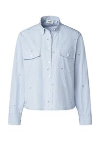 JOOP! Hemdbluse JOOP "Blakely", Damen, Gr. S, lt, pastel blau, Web, Obermaterial: 100% Baumwolle, gestreift, h&uuml;ftlang, 1-Knopf-Manschette mit Schlitz, Blusen Hemdbluse, mit Button-Down-Kragen, Logo-Prints