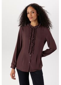 R&uuml;schenbluse Aniston SELECTED, Damen, Gr. 48, rosenholz, Cr&ecirc;pe, Obermaterial: 100% Polyester. Futter Oberteil: 100% Polyester, leicht durchscheinend, leicht transparent, unifarben, figurumspielend h&uuml;ftlang, Rundhals, 1-Knopf-Manschette, Blusen R&uuml;schenbluse, dezent transparent und mit Unterziehtop - NEUE KOLLEKTION